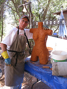 Image of student with project at one of the workshops